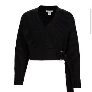 Brand New Design History Wrap Front Buckle Sweater